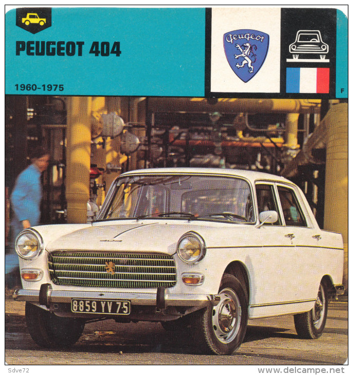 2016020746 Fiche Automobile - Peugeot 404 - Voitures De Tourisme