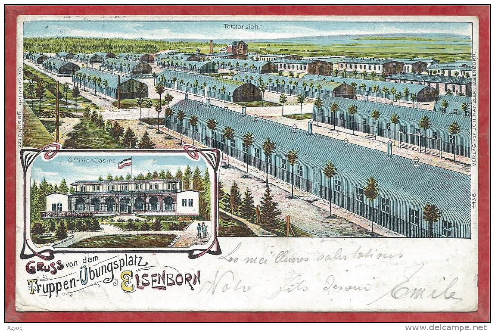 Belgique - GRUSS Vom Truppen-Übungsplatz ELSENBORN - Offizier Kasino - Litho Couleur - Elsenborn (camp)