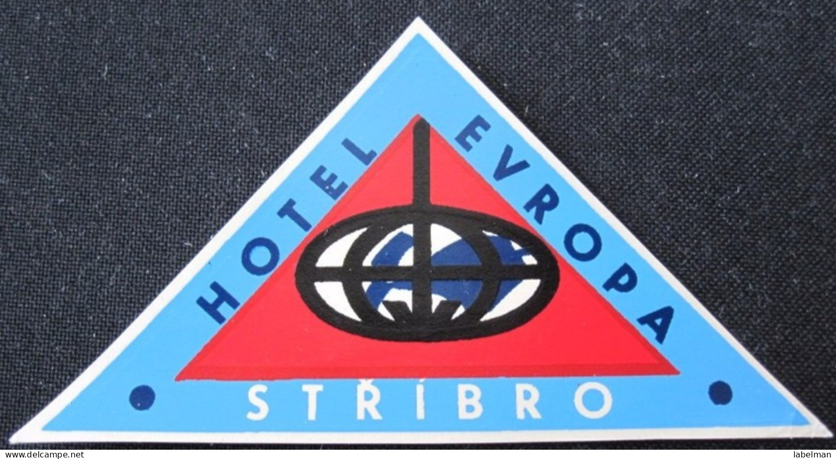 HOTEL CAMPING MOTEL EUROPA STRIBO CSSR CSR CZECH REPUBLIC CZECHOSLOVAKIA LUGGAGE LABEL ETIQUETTE AUFKLEBER DECAL STICKER - Hotel Labels