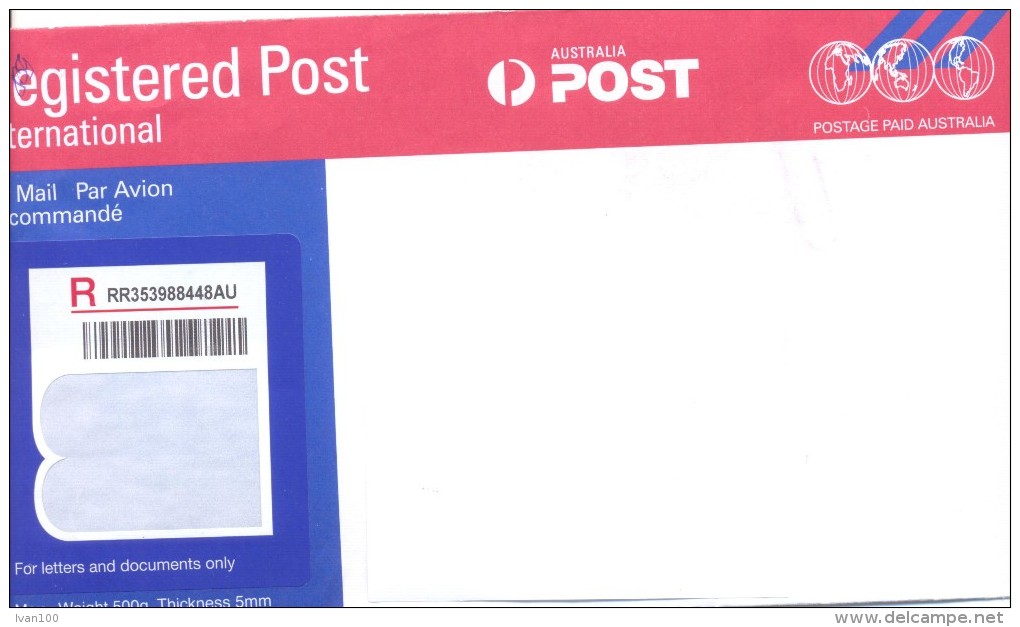 2015. Australia, The Letter By Registered Air-mail Post  Post To Moldova - Storia Postale