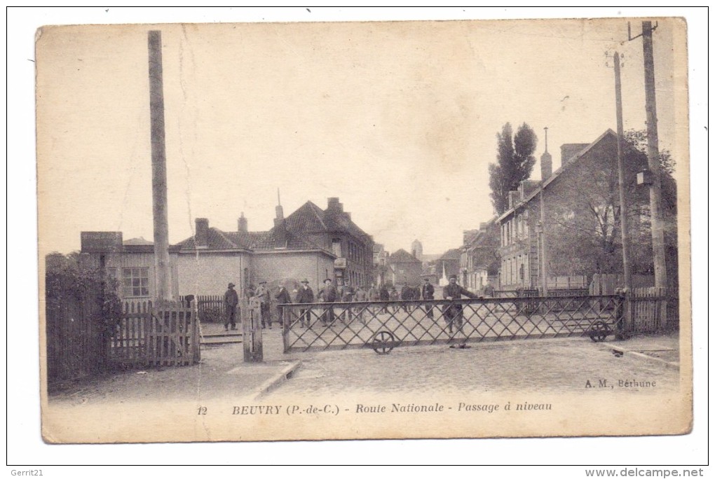 F 62660 BEUVRY, Route National, Passage De Niveau, Eisenbahnübergang, Druckstelle - AF - Bethune