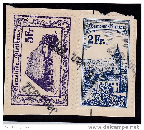 Heimat ZH Dietikon 1952-01-18 Fiskalmarken Briefstück - Steuermarken