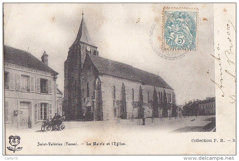 Saint Valérien 89 - Précurseur Mairie Eglise - 1904 - Saint Valerien