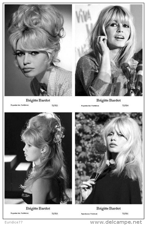 BRIGITTE BARDOT - Film Star Pin Up - Publisher Swiftsure Postcards 2000 SET 813-16 - Artistes