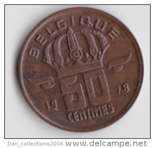 BELGIQUE BAUDOUIN  50 CENTIMES  BRONZE MONETAIRE TYPE MINEUR  ANNEE 1978 (française)  LOT N°184 - 50 Cent