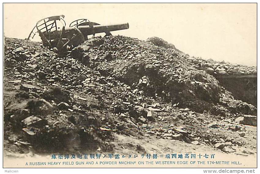 - Pays Divers - Ref- F824- Russie - Russia - La Guerre Russo Japonaise - A Russian Heavy Field Gun And A Powder Machine- - Russie