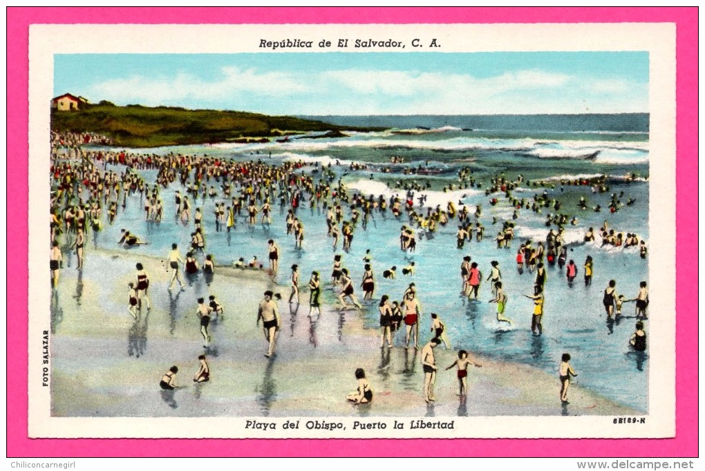 Republica De El Salvador - Playa Del Obispo - Puerto La Libertad - Animée - Foto SALAZAR - HELLEBUYCK - Colorisée - El Salvador