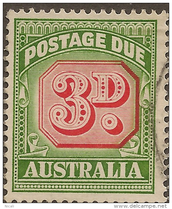 AUSTRALIA 1958 3d Postage Due SG D134 U #RM87 - Used Stamps