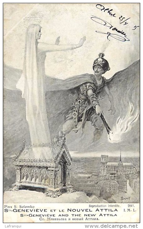 Ref K837 -guerre 1914-18-illustrateur Solomko -imprimerie Lapina  -caricature Guillaume 2 Le Kaiser - Carte Bon Etat  - - Solomko, S.