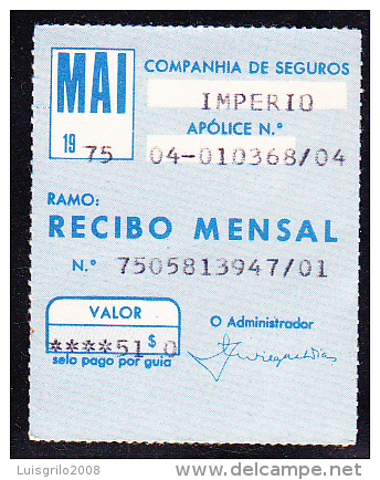 VIGNETTE - COMPANHIA DE SEGUROS IMPÉRIO - MAI 1975 - Emisiones Locales
