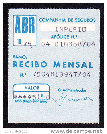 VIGNETTE - COMPANHIA DE SEGUROS IMPÉRIO - ABR 1975 - Emissions Locales