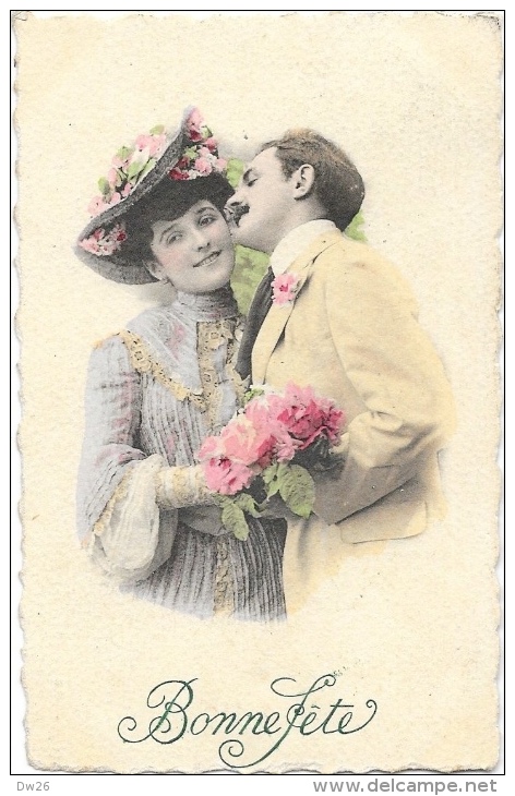 Couple - Bonne Fête - Carte E.L.D. Dentelée, Colorisée - Couples