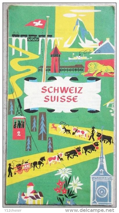 ANCIENNE CARTE SHELL TOURING DE LA SUISSE SWITZERLAND SVIZZERA SCHWEIZ