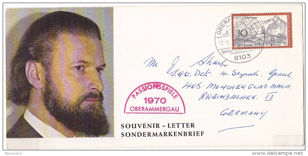 1970 OBERAMMERGAU PASSIONSPIELE Special  EVENT COVER Stamps Religion Christianity Germany - Christentum