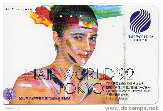 Hair World 92 Tokyo Cosmétique Cosmetics Femme Girl  Télécarte Japon  B 321 - Japan