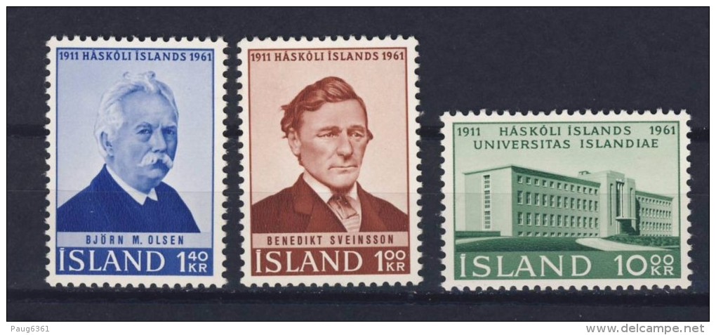 ISLANDE 1961 UNIVERSITE  Yvert: 313/15  NEUF MNH** - Unused Stamps