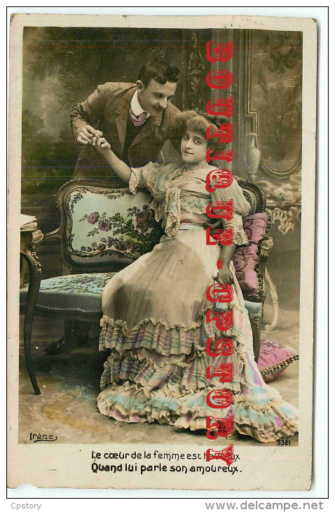 4 CARTES AMOUREUX - FEMME + HOMME - AMOUR - FIANCEE COUPLE - TOUS Les SCANS RECTO VERSO VISIBLES - 5 - 99 Cartes