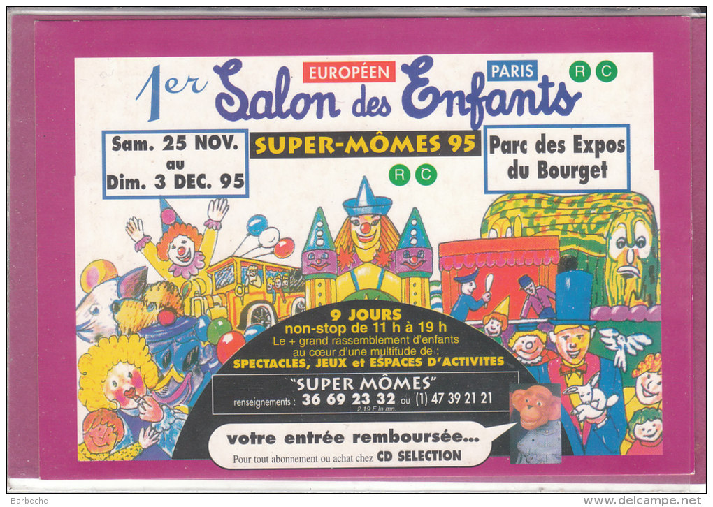 PARC DU BOURGET .- 1er Salon Des Enfants 1995 - Bolsas Y Salón Para Coleccionistas