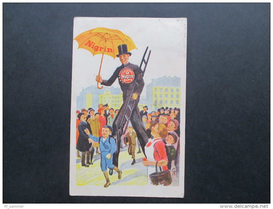 AK / Werbepostkarte 1926 Nigrin. Edel Schuhputz / Schuhcreme. Extra Nigrin. Schornsteinfeger. Künstlerkarte / Zeichnung - Advertising