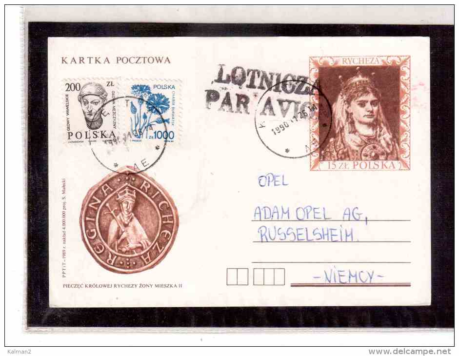 INT.387   -    KETY  26.1.90      /      ENTIRE WITH INTERESTING POSTAGE  -  MICHEL P.1004 - Stamped Stationery