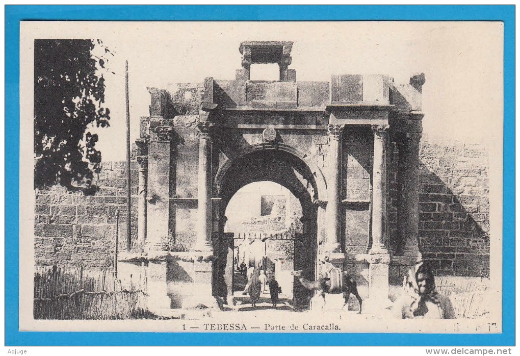 CPA Algérie * TEBESSA * Porte De Caracalla - SUP - Phototypie Albert N° 1 => Scan Recto&Verso - Tébessa