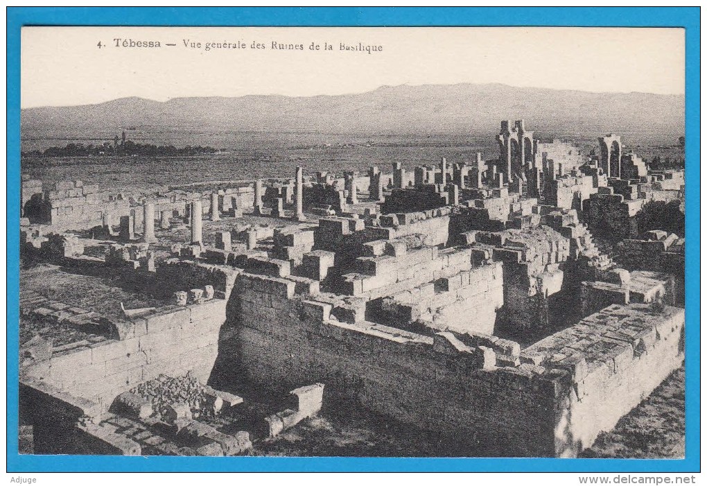 CPA Algérie * TEBESSA * Vue Générale Des Ruines De La Basilique - SUP - Ed. Ounis Cheffaï  *N° 4 => Scan Recto&Verso - Tebessa