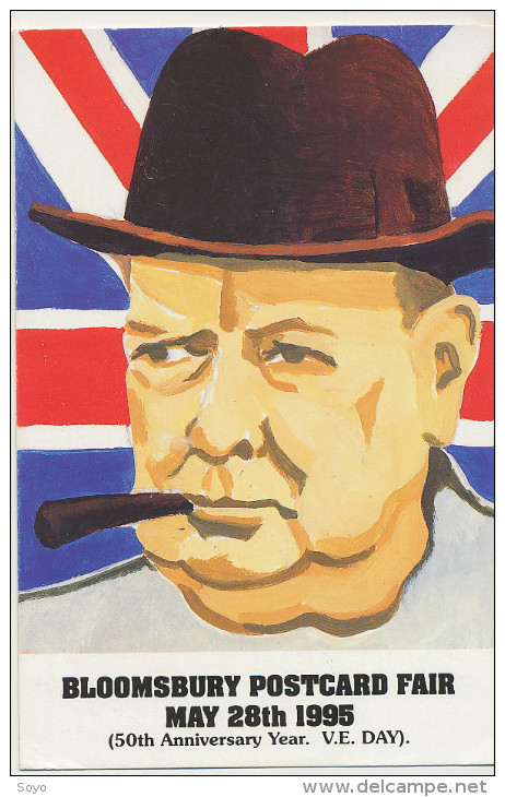 Caricature Winston Churchill Bloomsbury Postcard Fair 1995 - Satira