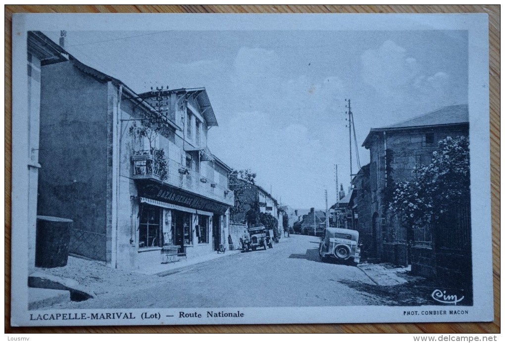 46 : Lacapelle-Marival - Route Nationale - Commerce : Bazar Ragot - Voitures - (n°5572) - Lacapelle Marival