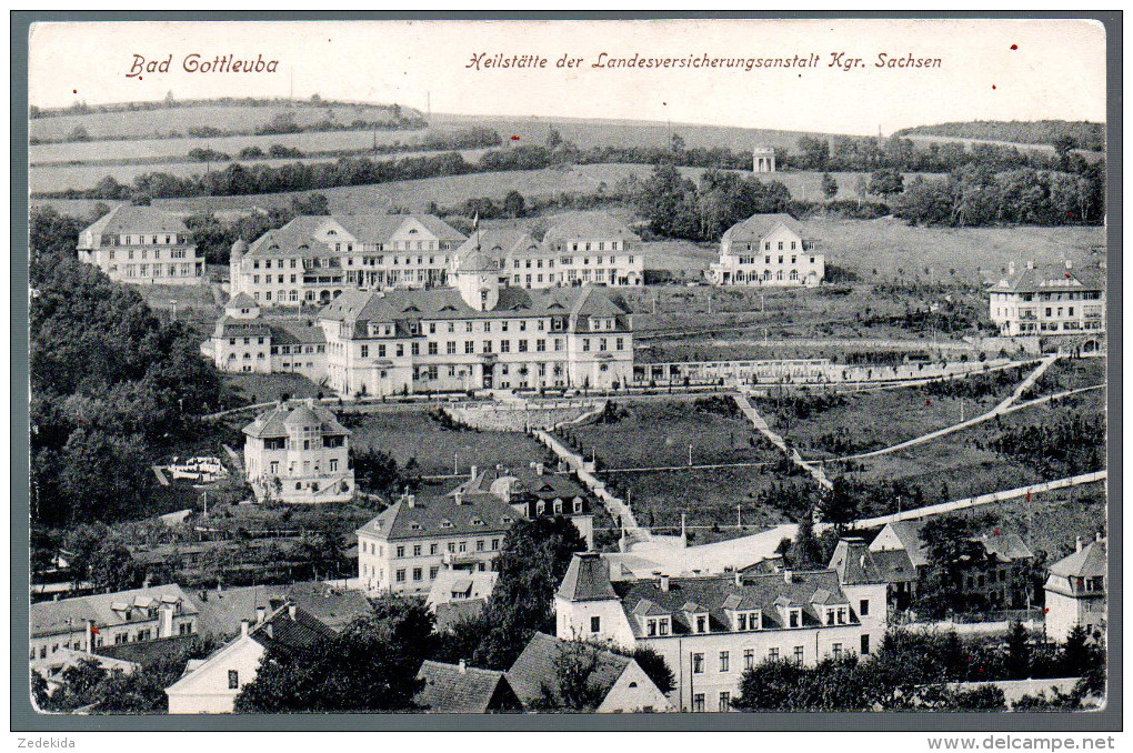 1347 - Ohne Porto - Alte Ansichtskarte Gottleuba - Gel Feldpost Briefstempel 1 WK - 1917 Stempel - Bad Gottleuba-Berggiesshuebel