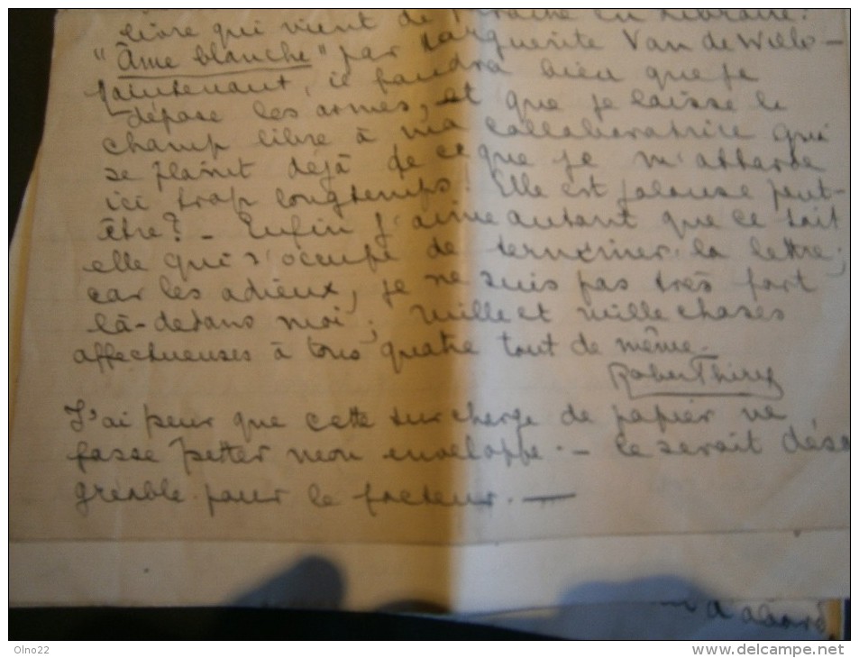 EVIANNE-nouvelle De ROBERT THIRY-Mont-Saint-Pont( Braine L'Alleud) Le 21/9/1908+ Courriers à J.et G. RIGA à Liège - Manuscrits