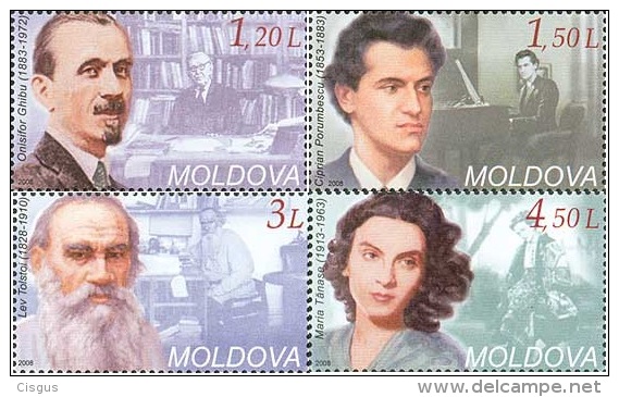 Moldova Moldawien 2008 MNH ** Mi. Nr. 619-622 Famous Person - Moldavië