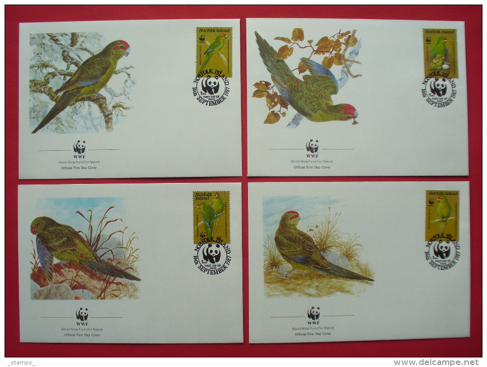 Norfolk Island 1987 - FDC - WWF , Red-fronted Parrot --- Île Norfolk --- 33 - FDC