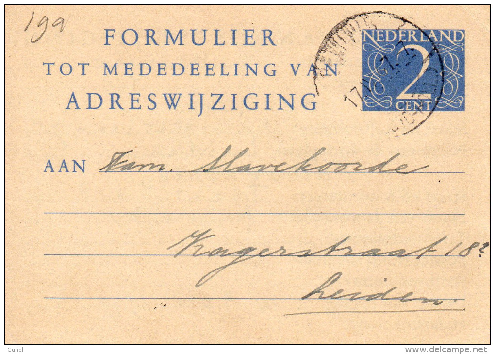 Vhk 19a Kleinformaat  Reeuwijk -  Leiden - Postal Stationery