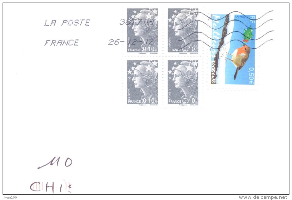 2012. France, The Letter By Ordinary Post To Moldova - Lettres & Documents