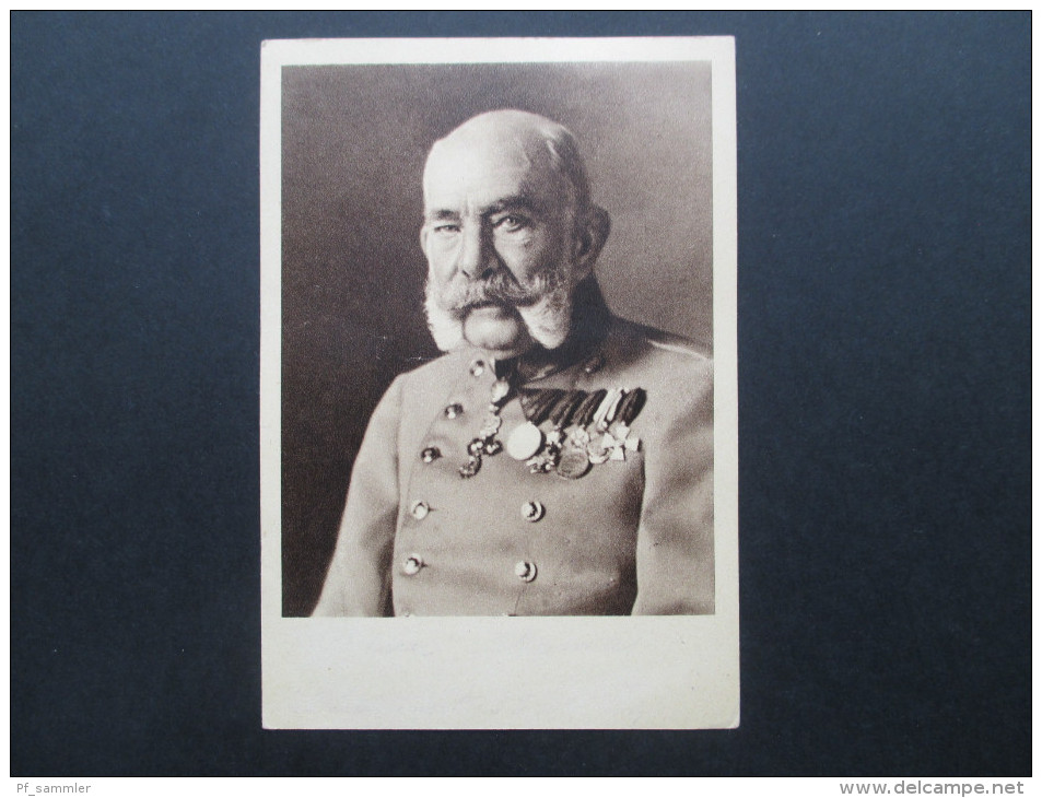 Österreich 1935 Kaiser Franz Josef Ausstellung. Sonderstempel / Postkarte. Vignette - Cartas & Documentos