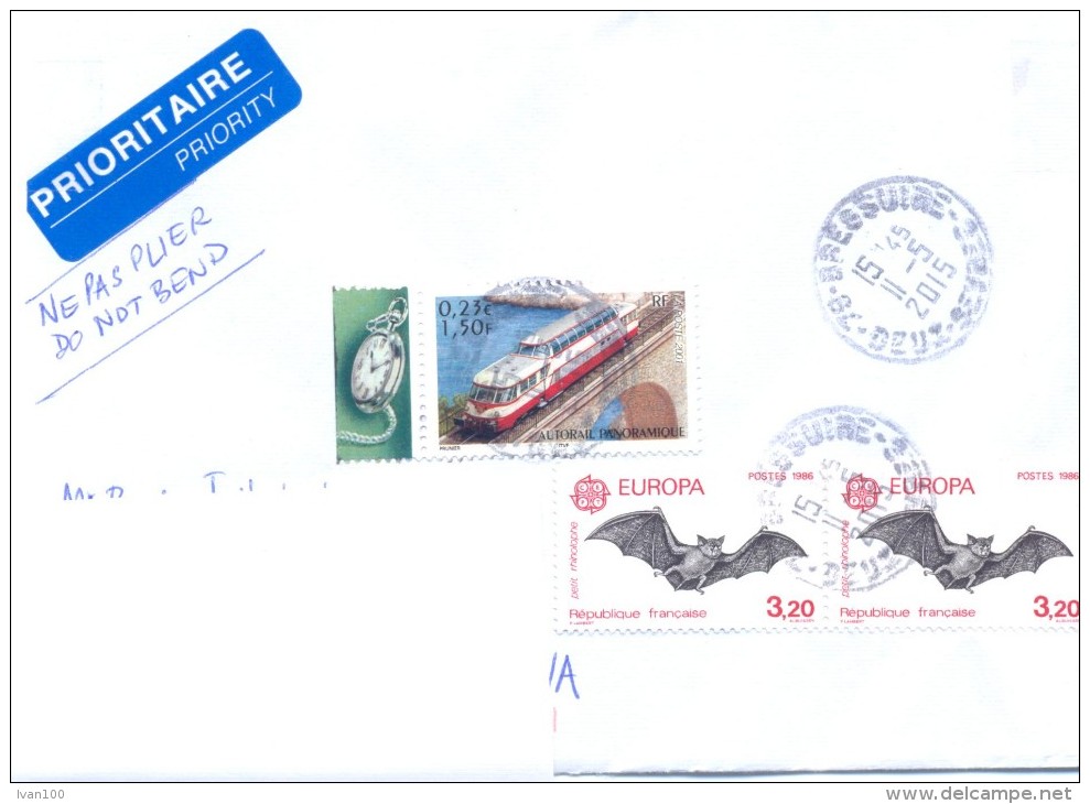 2015. France, The Letter By Prioritaire Post To Moldova - Brieven En Documenten