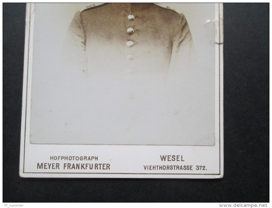 Altes Foto (original) Ca. Jahrhundertwende Eventl. älter!? Soldat. Fotograf: Meyer Frankfurter Wesel - Alte (vor 1900)