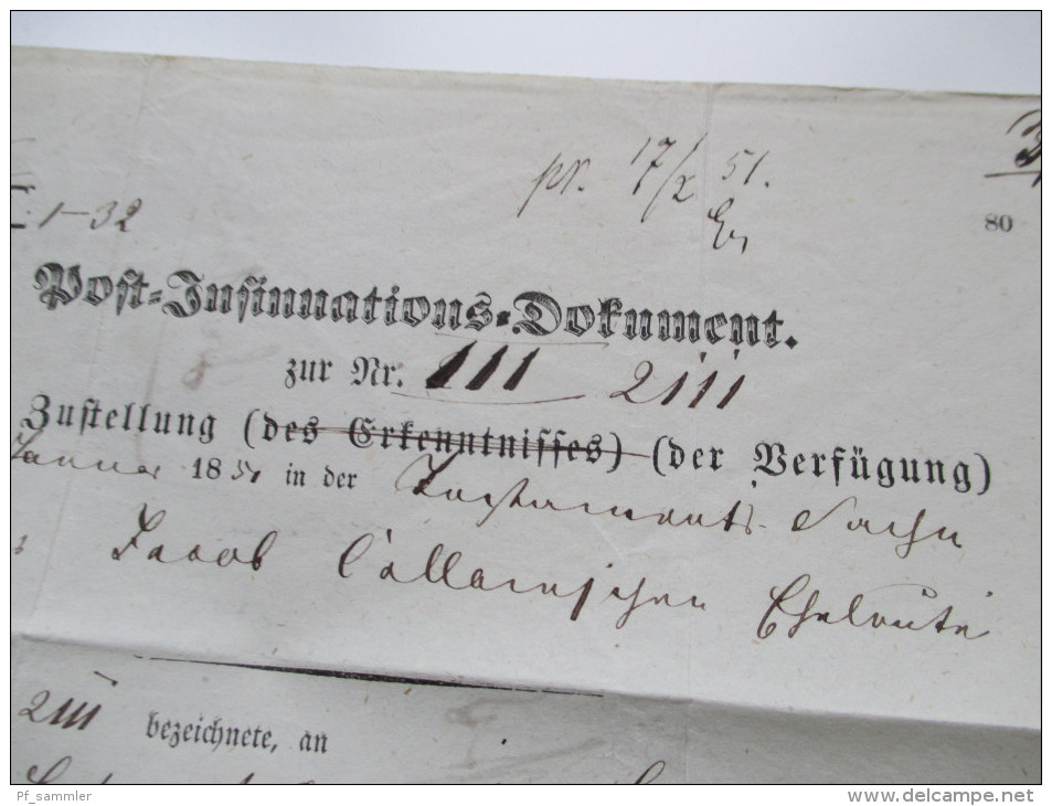 Post - Insinuations - Dokument / Behändigunsschein 1857 Berlin L2 Marken Leider Abgelöst!! Nach Stolp (heute Polen) - Cartas & Documentos