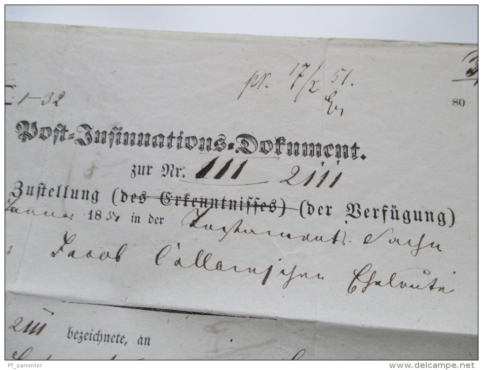 Post - Insinuations - Dokument / Behändigunsschein 1857 Berlin L2 Marken Leider Abgelöst!! Nach Stolp (heute Polen) - Storia Postale