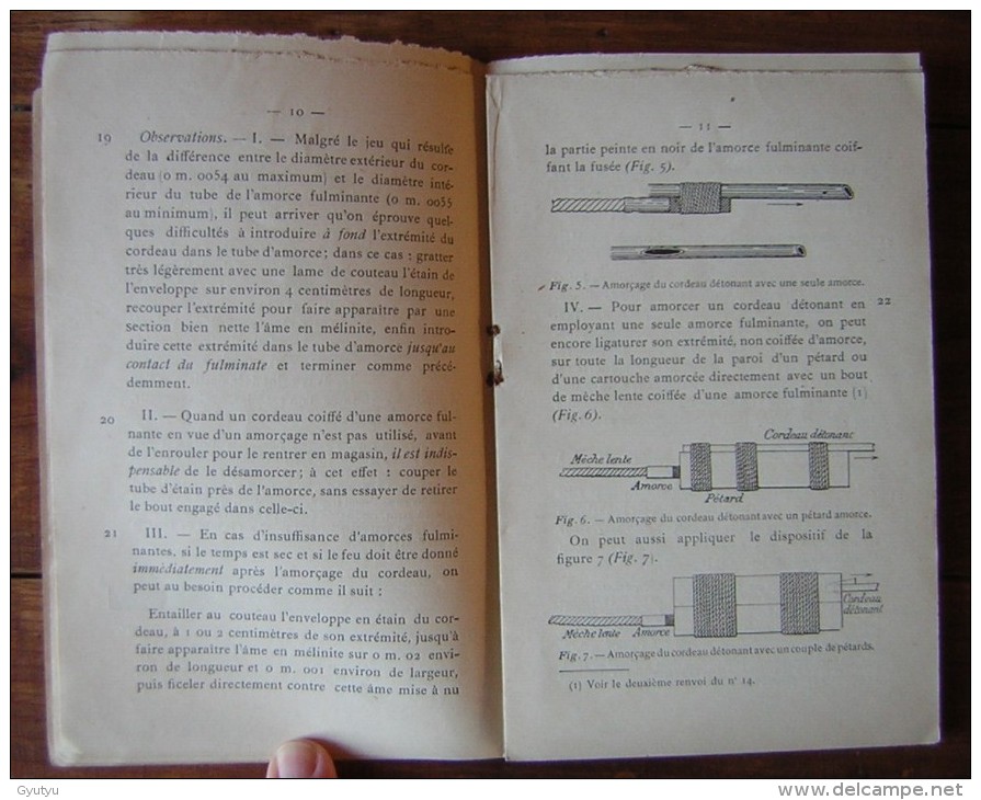 Militaria: Artillerie Génie Instruction De 1904 Sur Le Cordeau Détonnant à La Mélinite, Ministère De La Guerre - Documents Historiques