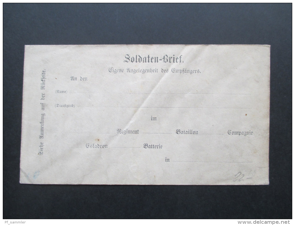 AD Württemberg Soldaten - Brief Ca. 1890 Ungebraucht!! - Covers & Documents