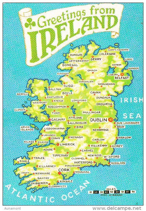 Irlanda--Greetings From Ireland----A. Laval, Francia - Maps
