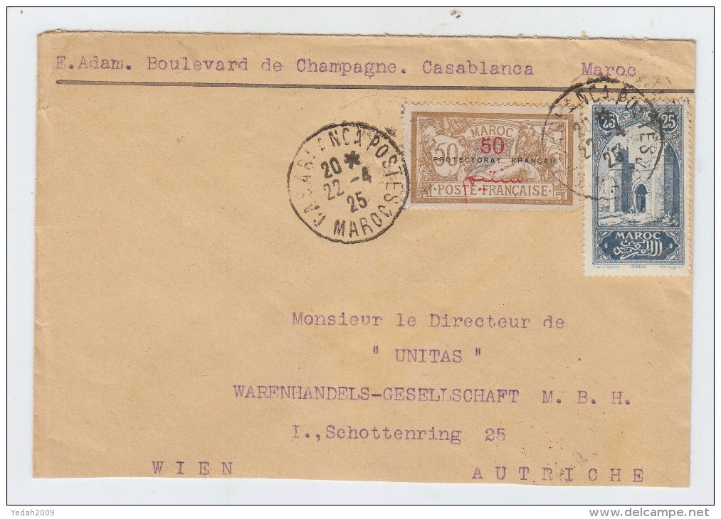 Morocco/Austria COVER 1925 - Covers & Documents