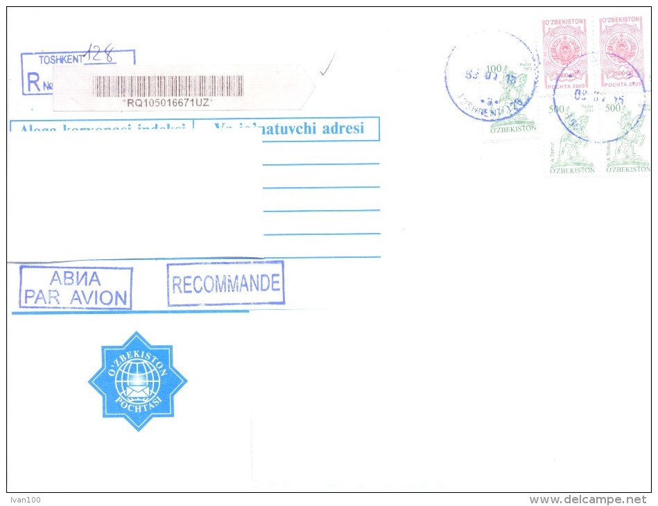 2015. Uzbekistan, The Letter By Registered Air-mail Post To Moldova - Ouzbékistan