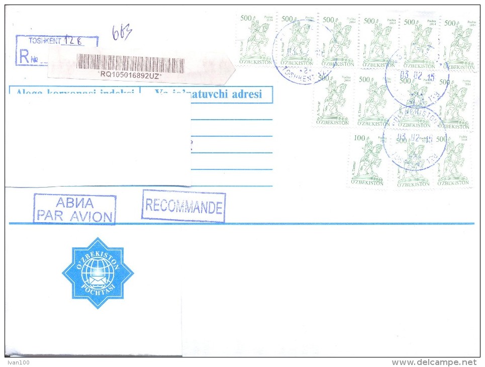 2015. Uzbekistan, The Letter By Registered Air-mail Post To Moldova - Uzbekistan