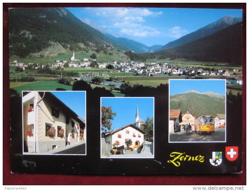 Zernez (GR) - Mehrbildkarte / Autobus - Zernez