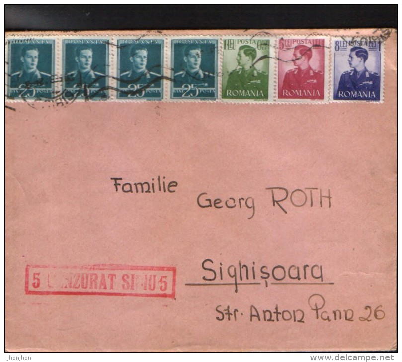Romania - Letter Censured Circulated In 1942 With Strip 4 Stamps, King Mihai - 2. Weltkrieg (Briefe)