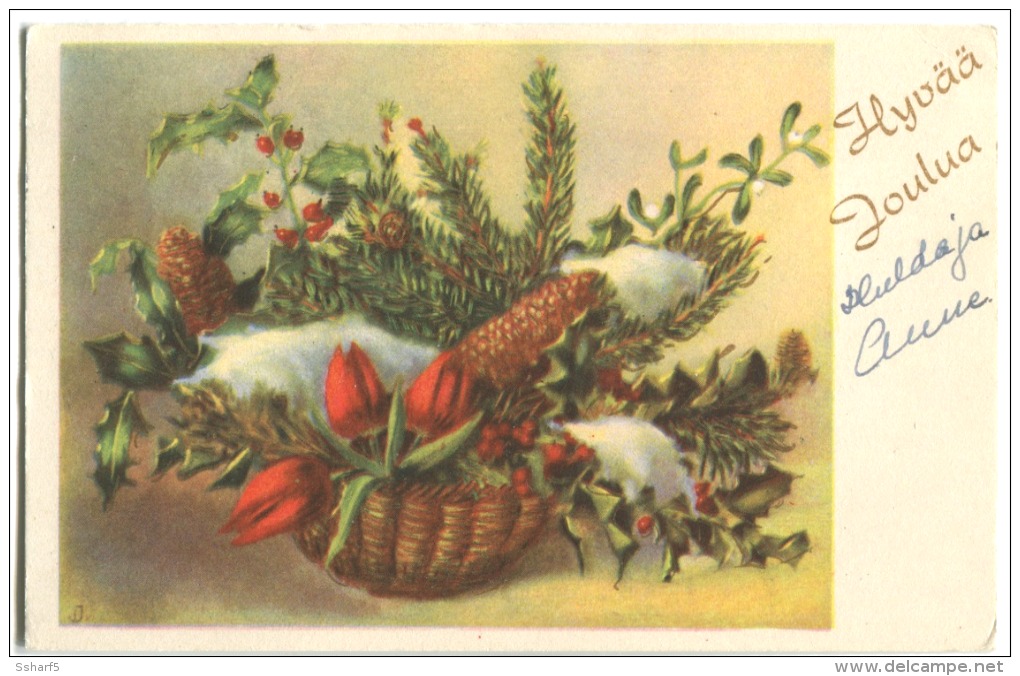 CHRISTMAS STAMP Santa Claus Anti-Tuberculosis 1954 On Postcard - Briefe U. Dokumente