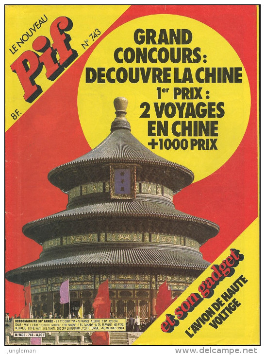 Le Nouveau Pif N° 743 De Juin 1983 - Avec Léonard, Yvain, Hugh, Popeye, Smith & Wesson, Capitaine Apache. Revue En TBE - Pif & Hercule