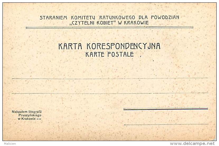 - Pays Divers - Ref- F806 - Pologne - Polska - Nakjadem Litografil Pruszynskiego W Krakowie - Carte Bon Etat - - Polonia